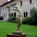 Elegant garden modern life size metal craft nude bronze dancing girl statue lady sculpture